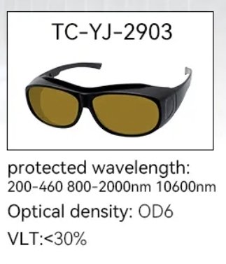 Óculos Proteção Laser Fibra e CO2 OD6